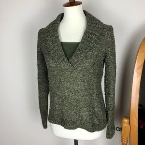 CHARTER CLUB V-neck Sweater Green Medium Petite